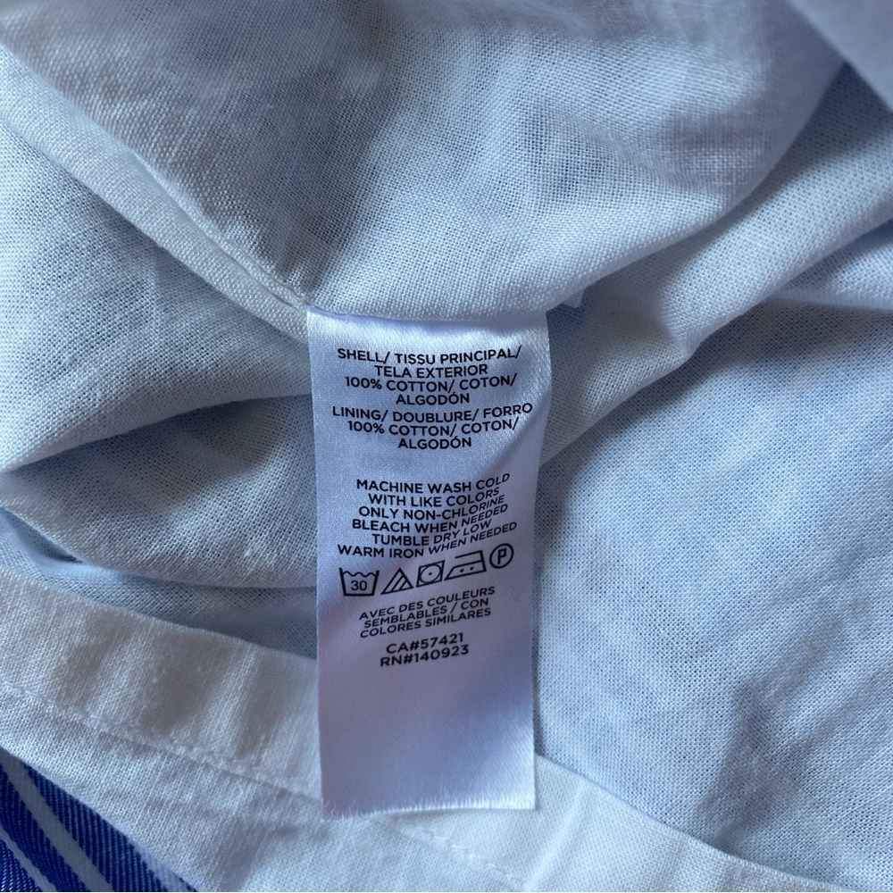 LOFT blue & white striped henley shift dress NWOT Sz. PS [c] - Picture 10 of 10